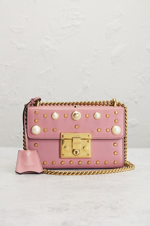 view 2 of 8 Gucci Pearl Studded Padlock Shoulder Bag in Pink