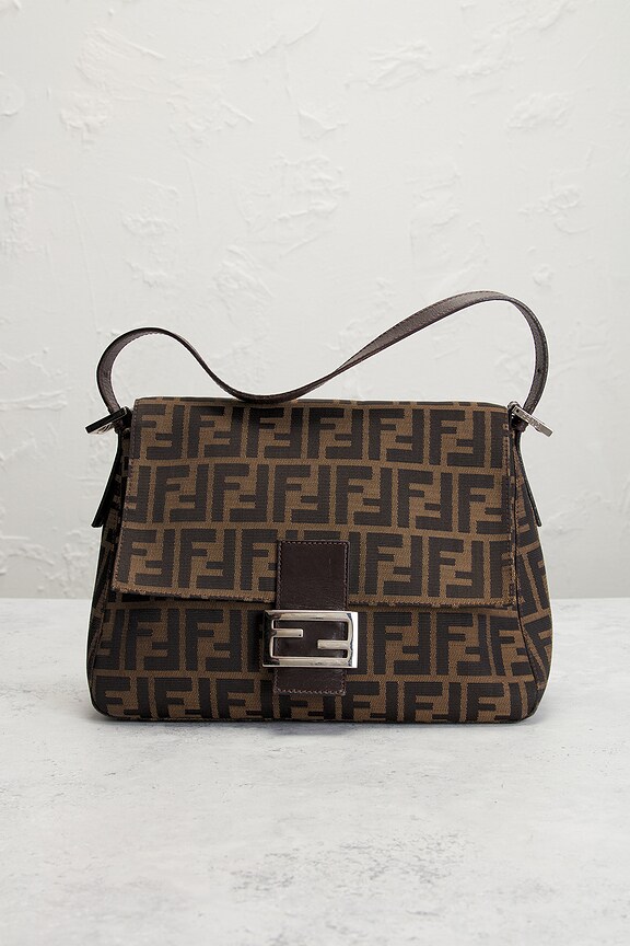 view 2 of 8 Fendi Zucca Mama Baguette Shoulder Bag in Tobacco Brown