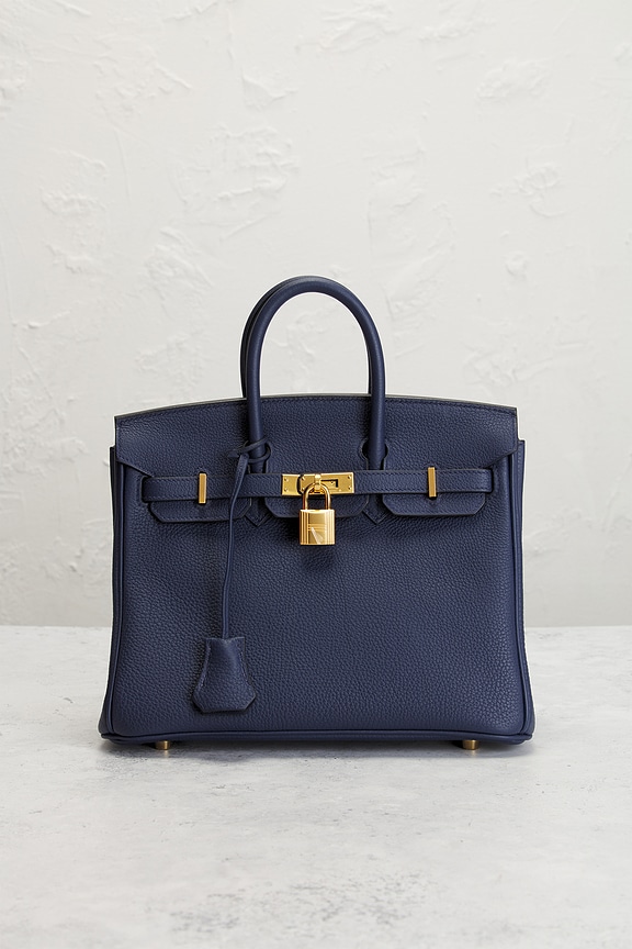 view 2 of 8 Hermes Togo Birkin 25 Handbag in Bleu Navy