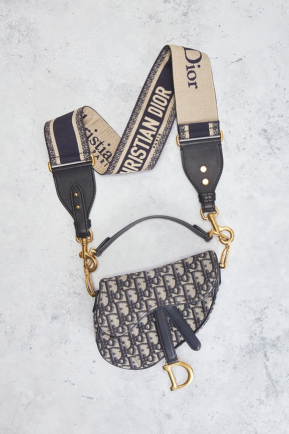 view 2 of 9 Dior Oblique Trotter Saddle Bag in Navy