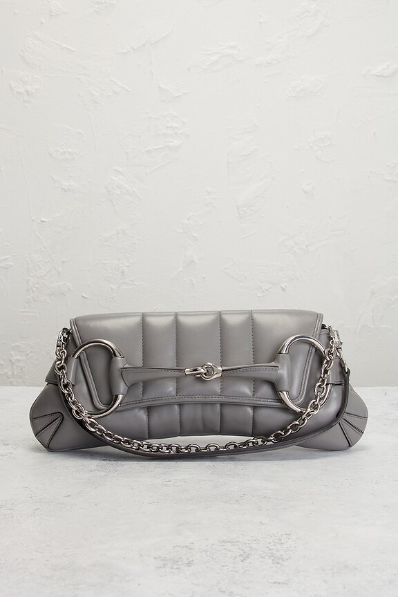 view 2 of 9 Gucci Horsebit Clutch in Grey
