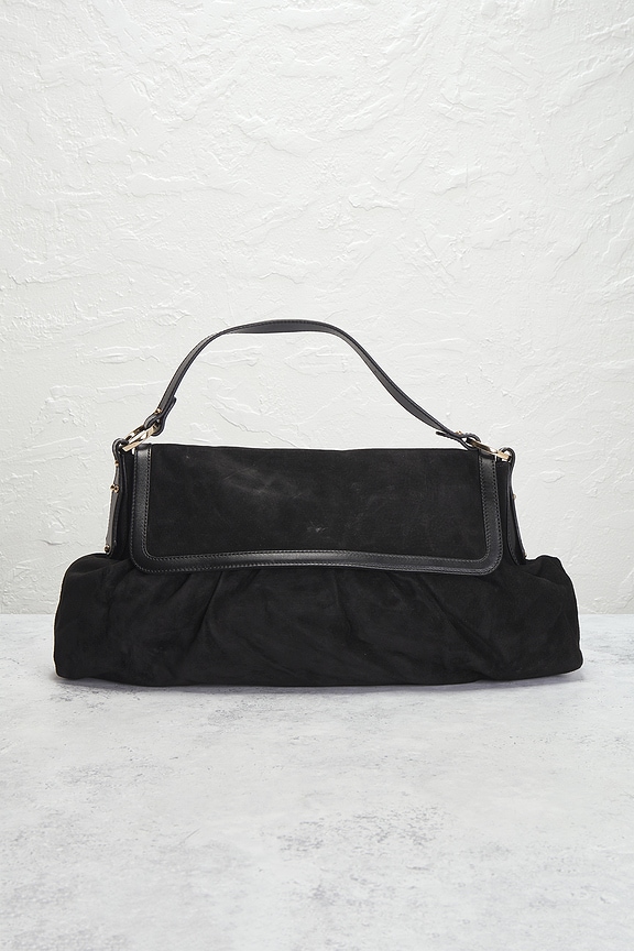 view 2 of 9 Fendi Vintage Suede Chef Shoulder Bag in Black