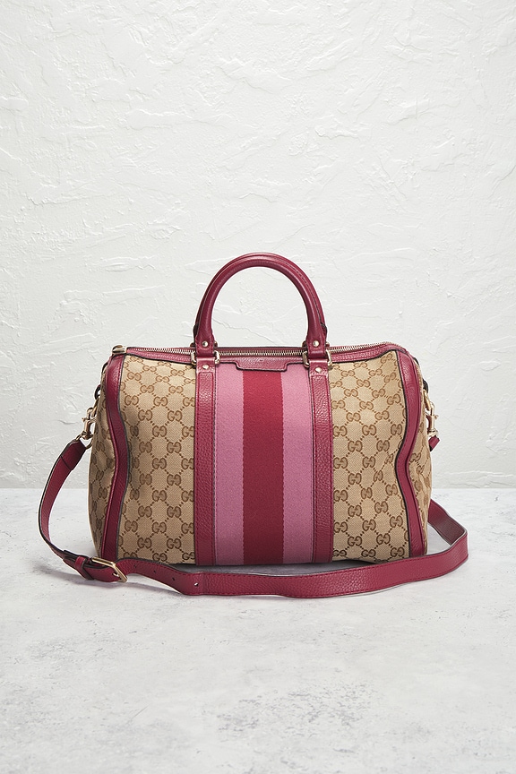 view 2 of 8 Gucci Vintage Web Boston Bag in Beige