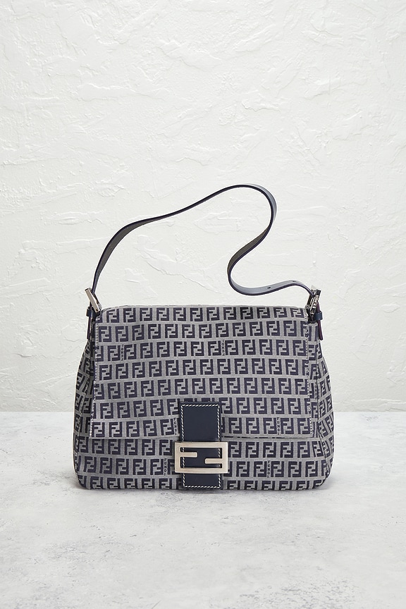 view 2 of 9 Fendi Zucchino Mama Baguette Shoulder Bag in Blue