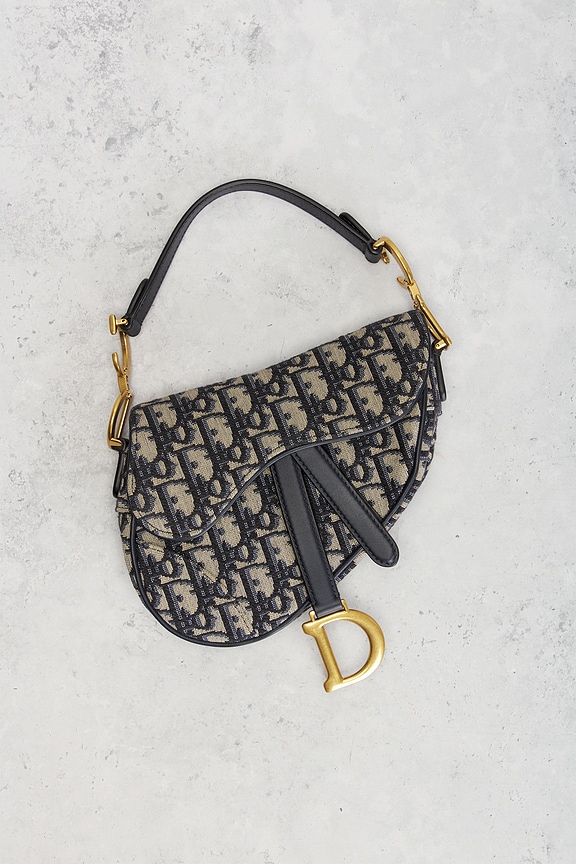 view 2 of 7 Dior Trotter Oblique Mini Saddle Bag in Blue