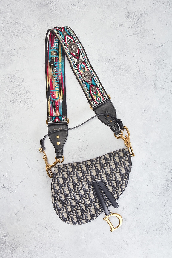 view 2 of 9 Dior Oblique Trotter Saddle Bag in Blue