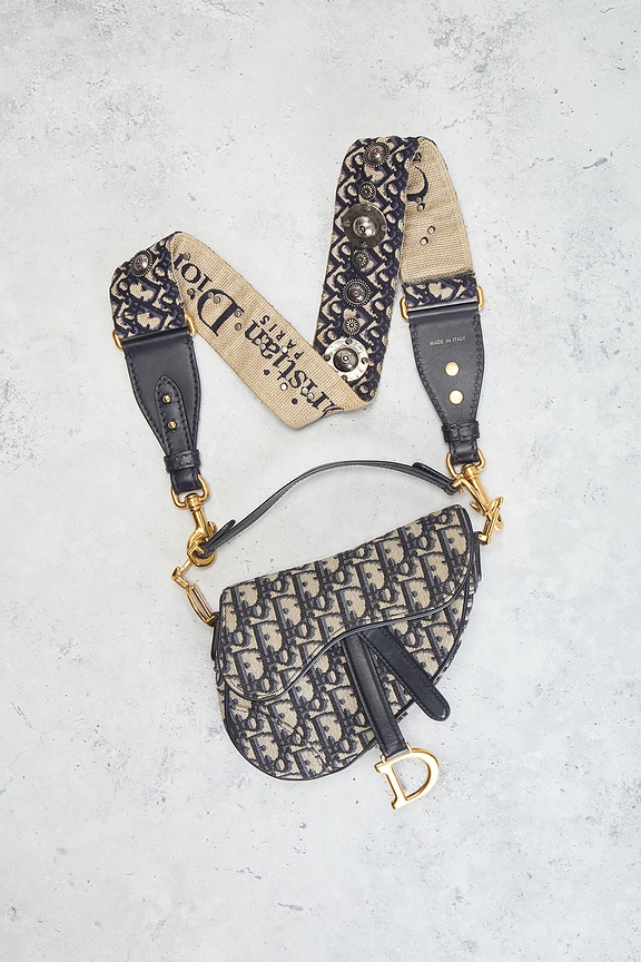 view 2 of 8 Dior Trotter Oblique Saddle Bag in Beige