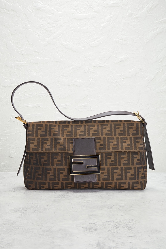 view 2 of 8 Fendi Zucca Mama Baguette Shoulder Bag in Brown