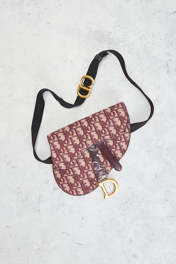 view 2 of 7 Dior Oblique Saddle Belt Bag in Red