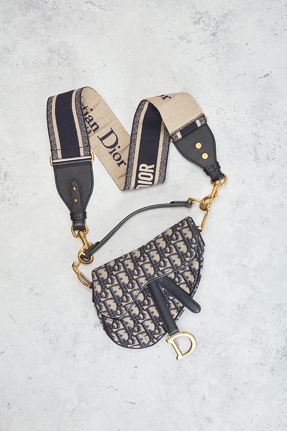 view 2 of 8 Dior Trotter Oblique Saddle Bag in Blue