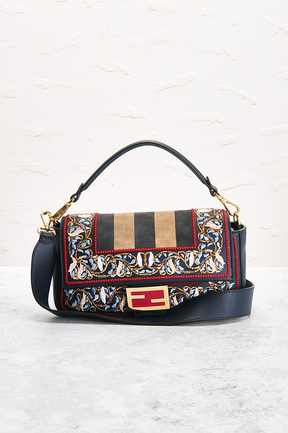 view 2 of 8 Fendi Embroidered Baguette Shoulder Bag in Multi