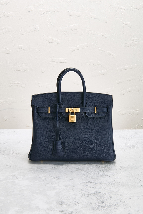 view 2 of 9 Hermes Togo Birkin 25 Handbag in Bleu Abysse