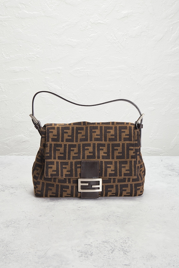 view 2 of 9 Fendi Zucca Mama Baguette Shoulder Bag in Brown