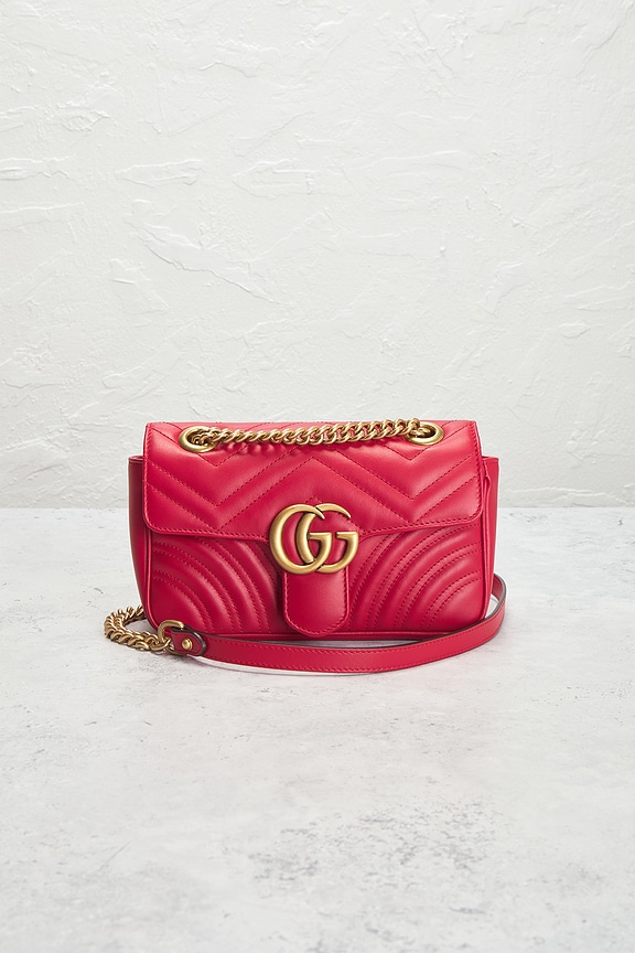 view 2 of 8 Gucci Mini GG Marmont Shoulder Bag in Hibiscus Red