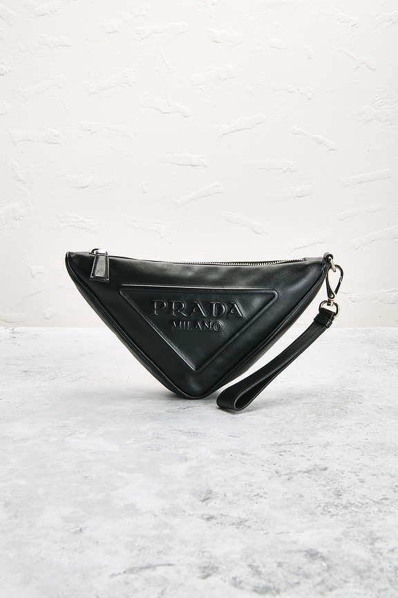 view 2 of 9 Prada Triangle Pouch in Black
