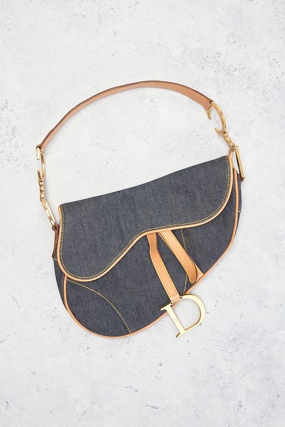 view 2 of 10 Dior Denim Saddle Bag in Blue