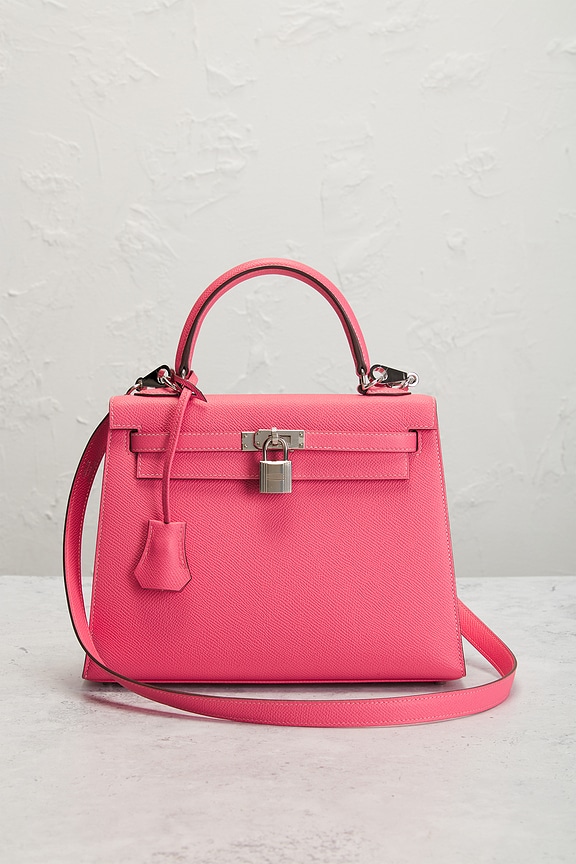 view 2 of 8 Hermes Epsom Kelly 25 Sellier Handbag in Rose Azalee