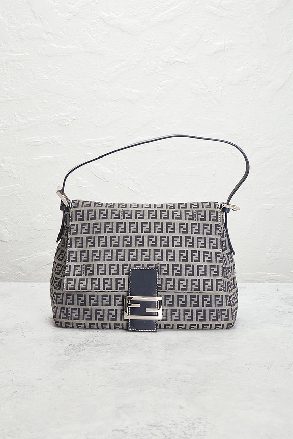 view 2 of 9 Fendi Zucchino Mama Baguette Shoulder Bag in Blue