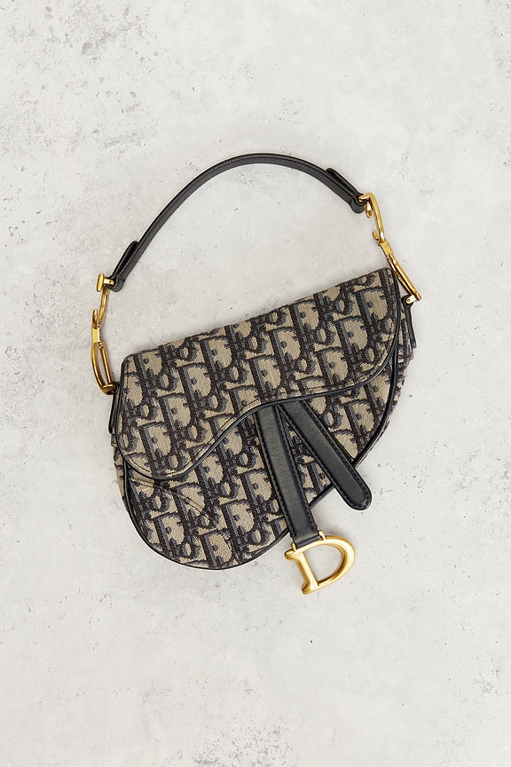 view 2 of 8 Dior Oblique Trotter Saddle Bag in Blue