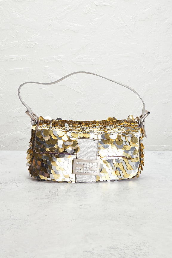 view 2 of 9 Fendi Metallic Paillettes Baguette Shoulder Bag in Multi
