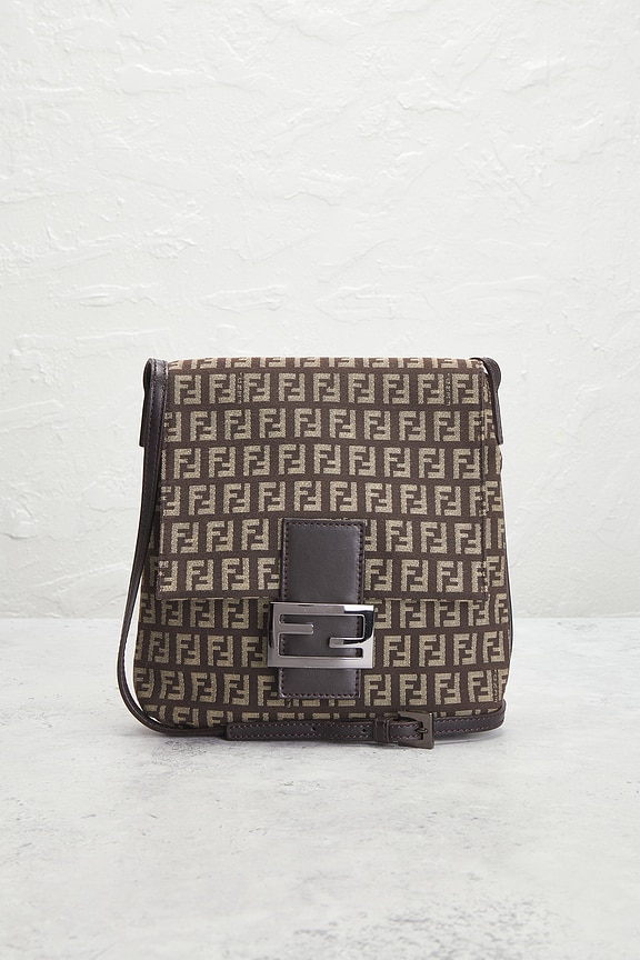 view 2 of 9 Fendi Zucchino Tube Messenger Bag in Brown