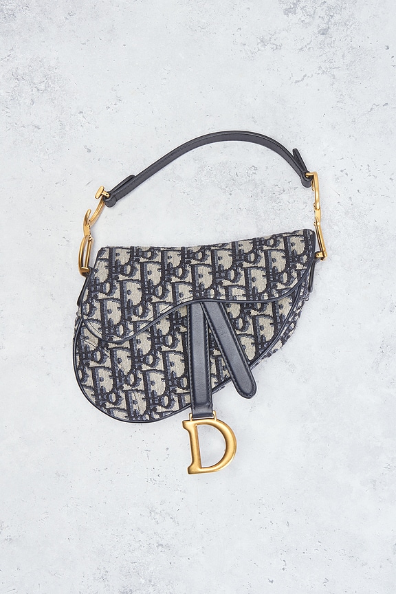 view 2 of 9 Dior Oblique Trotter Mini Saddle Bag in Blue