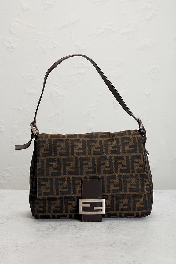 view 2 of 8 Fendi Zucca Mama Baguette Shoulder Bag in Tobacco Brown