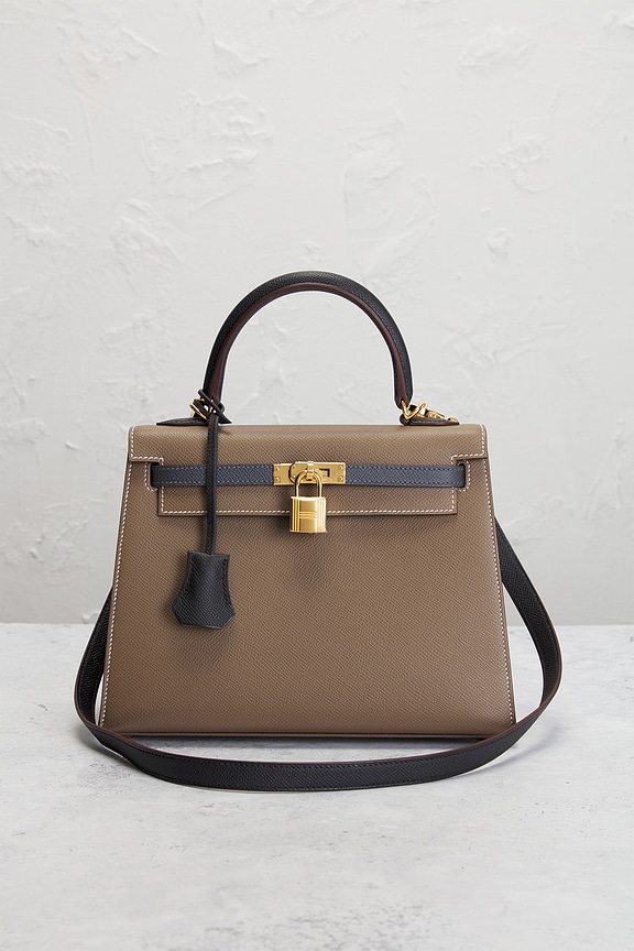 view 2 of 7 SAC À MAIN HERMES in Etoupe, Ardoise, & Black