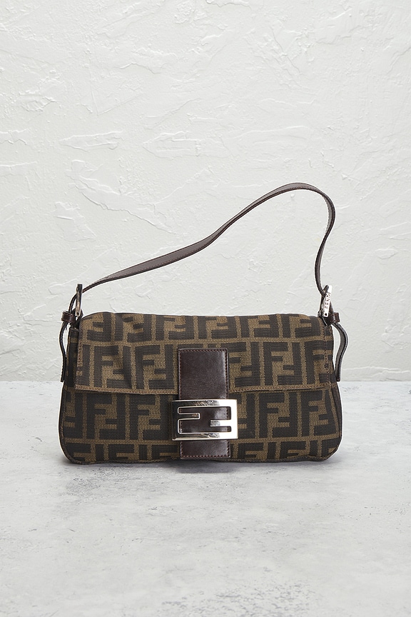 view 2 of 9 Fendi Zucca Baguette Shoulder Bag in Tobacco Brown