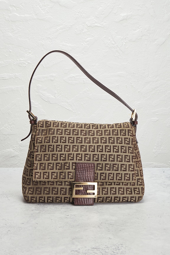 view 2 of 10 Fendi Zucchino Baguette Shoulder Bag in Beige