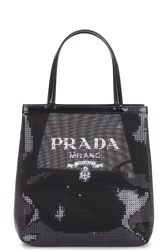 view 1 of 10 Prada Rete Paillettes Tote Bag in Black