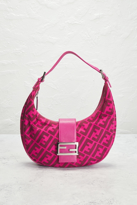 view 2 of 10 Fendi Zucca Croissant Hobo Bag in Pink