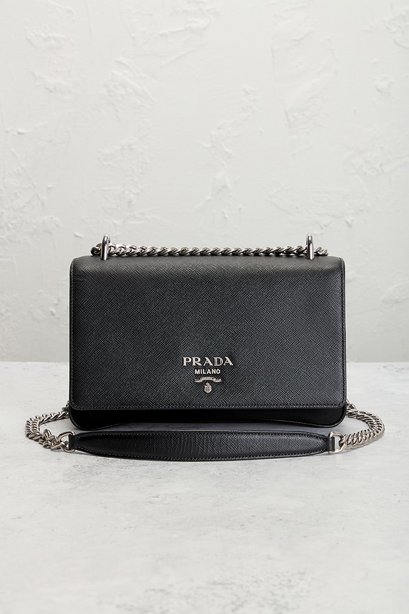 view 2 of 8 Prada Saffiano Flap Crossbody Bag in Black