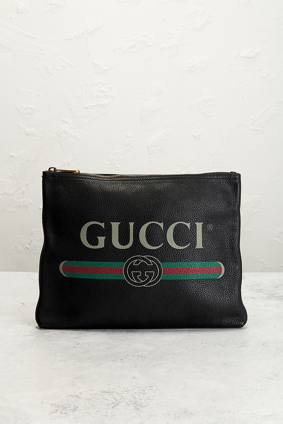 view 2 of 7 Gucci Logo Portfolio Clutch in Black