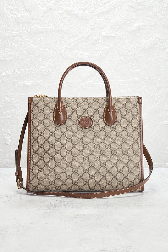 view 2 of 10 Gucci Retro Interlocking G Tote Bag in Beige