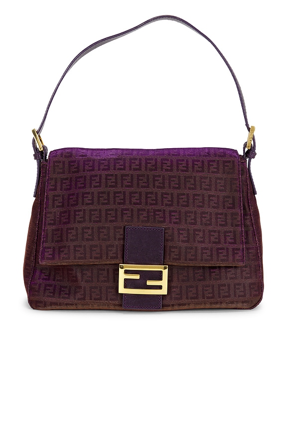 view 1 of 8 Fendi Zucchino Mama Baguette Shoulder Bag in Purple