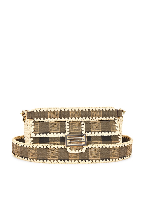 view 1 of 10 Fendi Pequin Baguette Shoulder Bag in Beige
