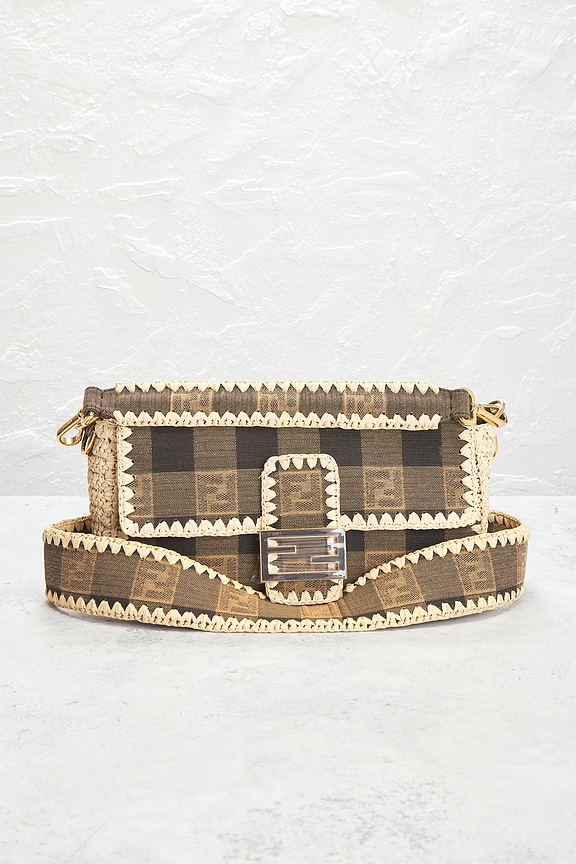 view 2 of 10 Fendi Pequin Baguette Shoulder Bag in Beige