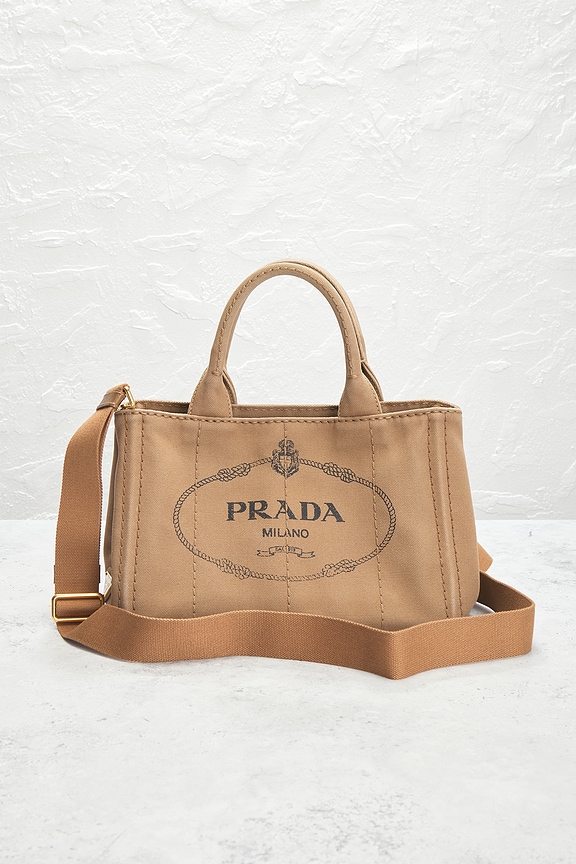 view 2 of 10 Prada Canapa Mini Tote Bag in Beige