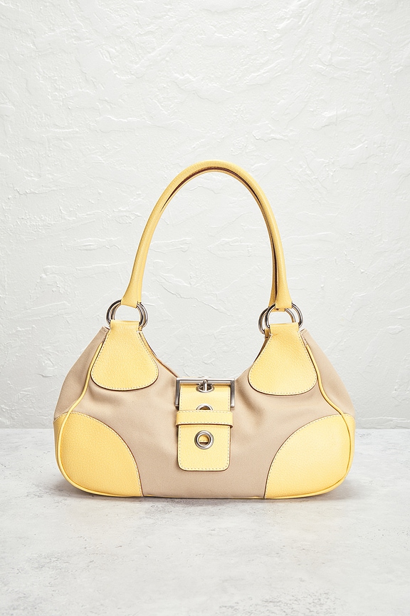 view 2 of 10 Prada Canapa Moon Shoulder Bag in Yellow