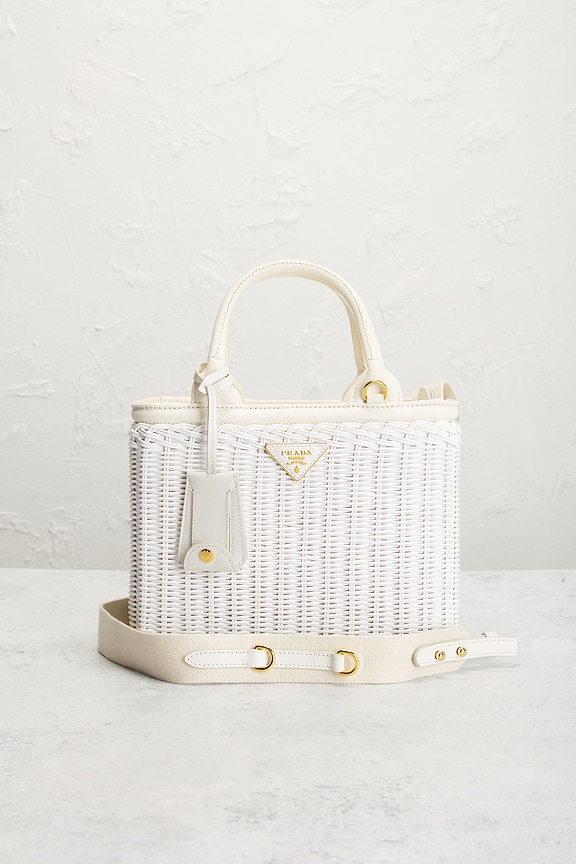 view 2 of 9 Prada Wicker Basket Bag in White