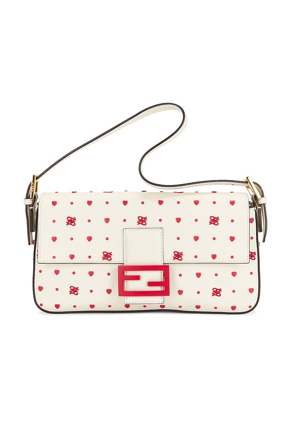 view 1 of 9 Fendi Chinese Valentine's Day Karligraphy Baguette 1997 Shoulder Bag in White