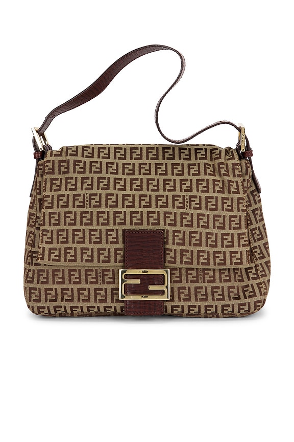 view 1 of 9 Fendi Zucchino Mama Baguette Shoulder Bag in Brown