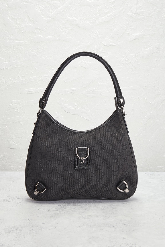 view 2 of 10 Gucci Denim Abbey Shoulder Bag in Black