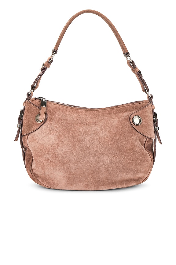 view 1 of 10 Prada Vintage Suede Shoulder Bag in Pink