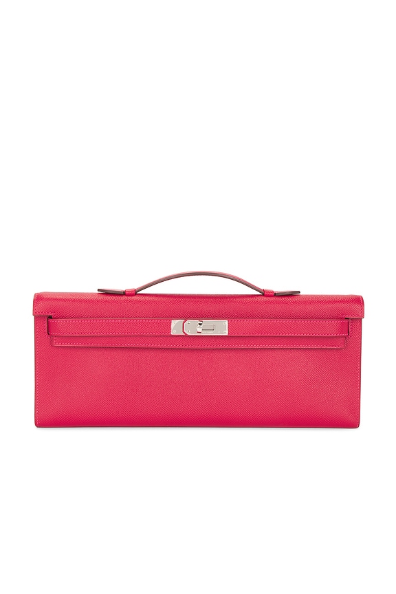 view 1 of 9 Hermes Epsom Kelly Cut Pochette in Rouge Casague