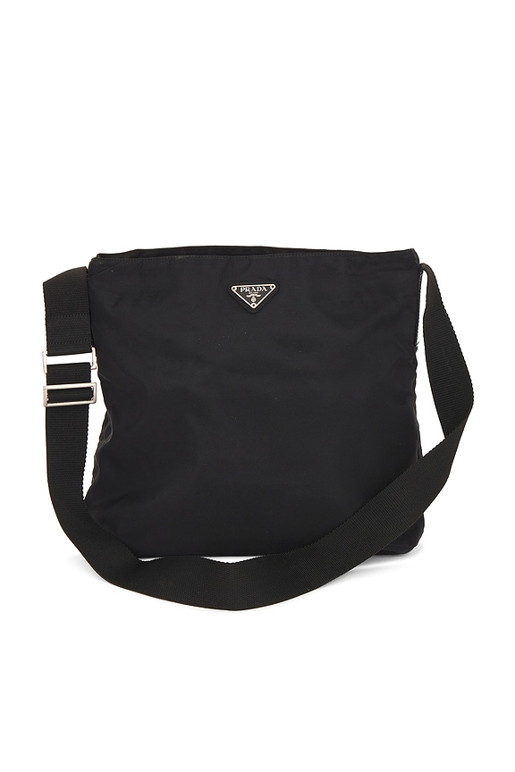 view 1 of 10 Prada Tessuto Flat Messenger Bag in Black