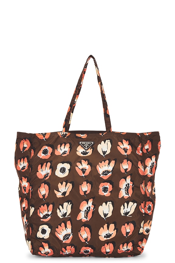 view 1 of 10 Prada Floral Tessuto Stampato Tote Bag in Cacao