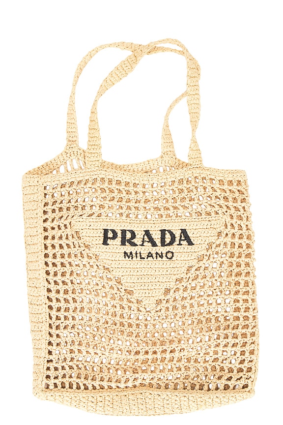 view 1 of 9 Prada Raffia Tote Bag in Beige