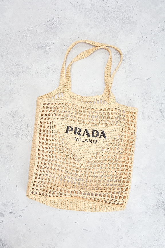 view 2 of 9 Prada Raffia Tote Bag in Beige